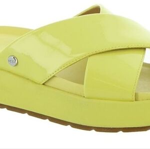 UGG Emily Wedge Sandal Summer Yellow Stylish Slip On Size 9
